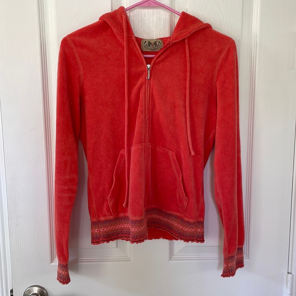 Juicy Couture Orange terry cloth zip up